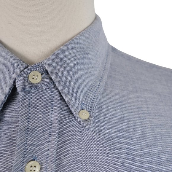 Vintage Botany 500 Men's L 16-16.5 Chambray Button Down Single Needle Tailoring - Picture 4 of 13